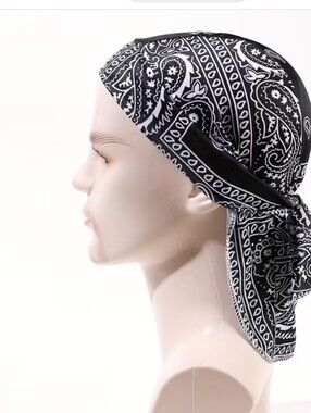 Black & White Paisley Bandana Scarf
